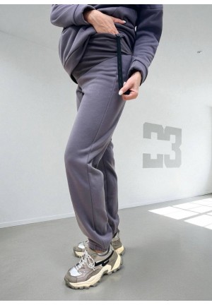 Набор для беременных и кормящих (джемпер+брюки) серый (еврофлис) (мм904/1)